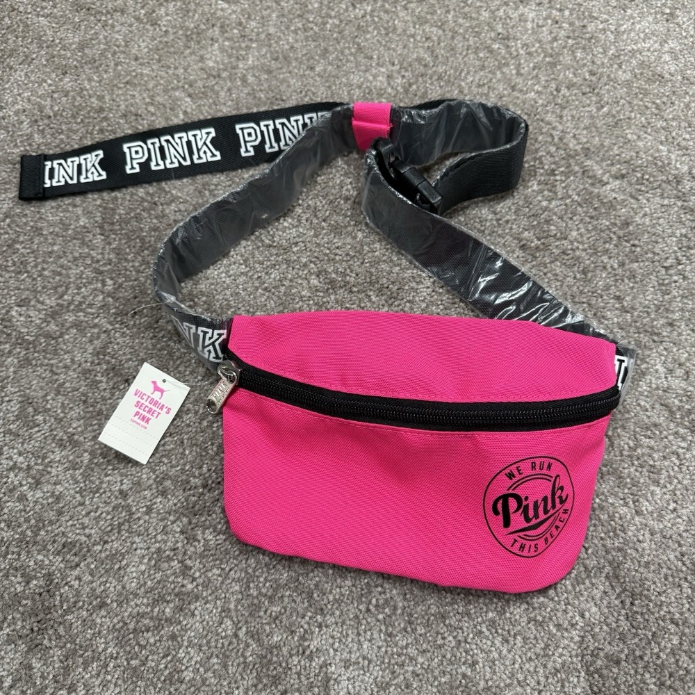 Pink by Victorias Secret Pink Fanny Pack We Run This Beach VS Adjustable Waist